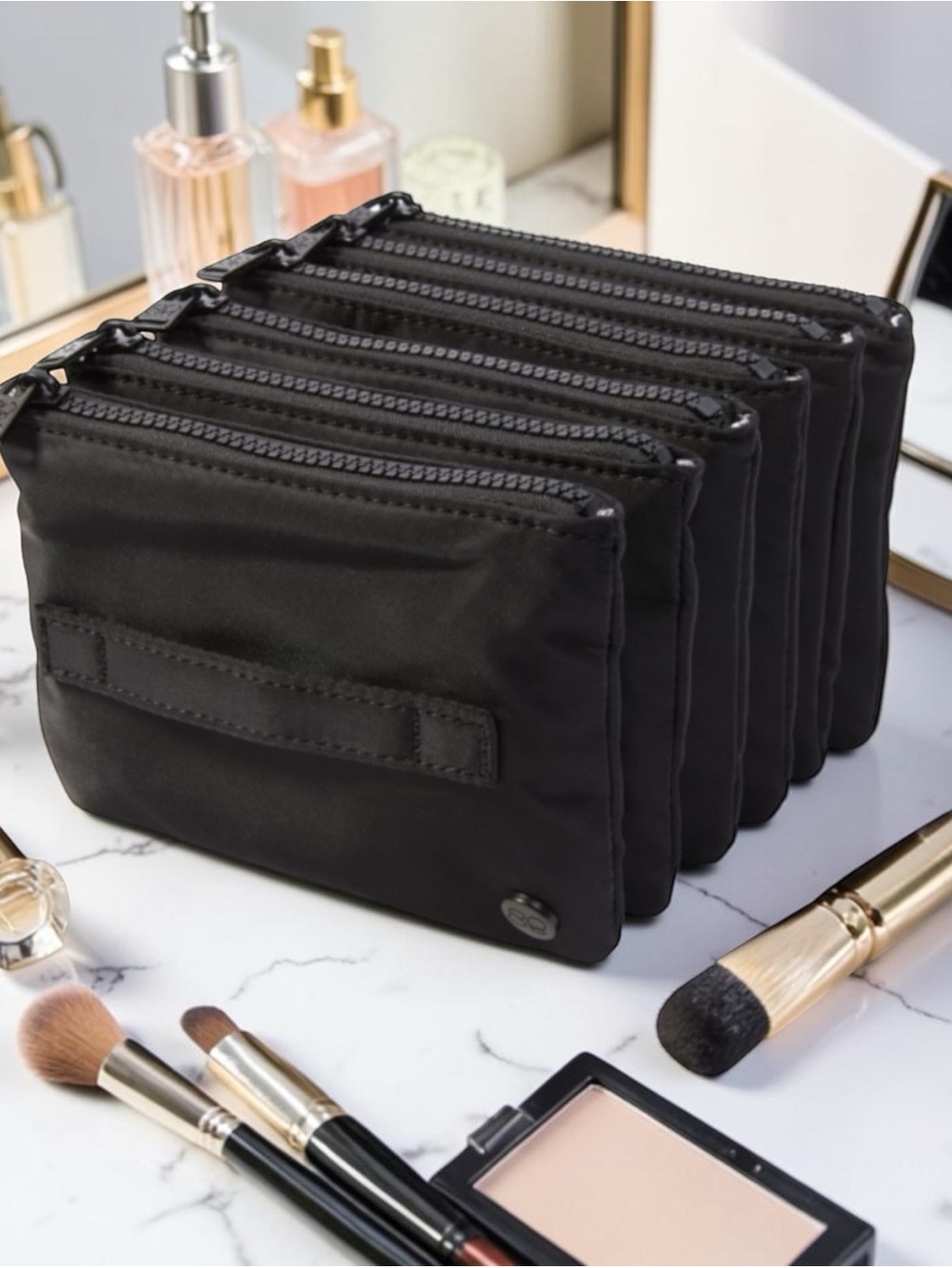 Samantha Brown To-Go Accordion Organizer Black Jewelry Case Makeup Bag NWT
